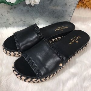 NEW Kate Spade Zahara Leather Slide Sandals